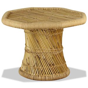 vidaXL Sohvap&ouml;yt&auml; bambu kahdeksankulmio 60x60x45 cm