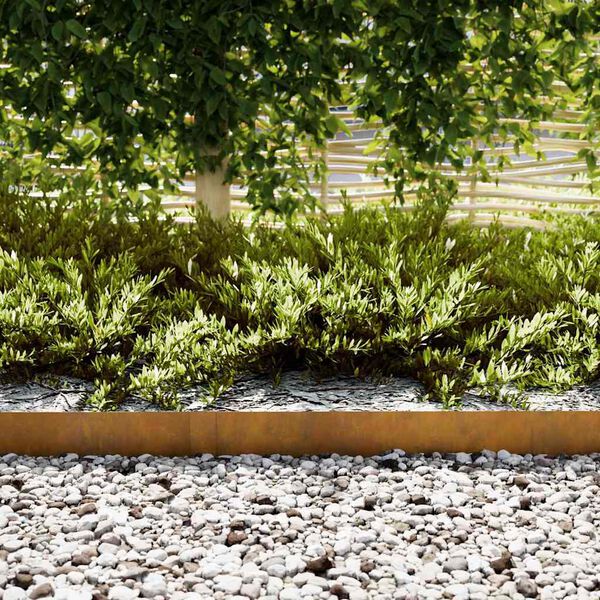 vidaXL Nurmireunus 50 pcs Ruskea 100 x 0.05 x 20 cm Kulunut Teräs