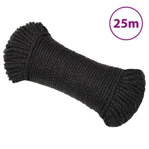 vidaXL Ty&ouml;k&ouml;ysi musta 3 mm 25 m polypropeeni