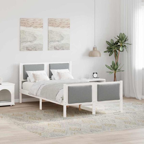 vidaXL Sängyn runko päätyllä Vaaleanharmaa 4FT Small Double kangas