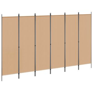 vidaXL 6-paneeli huonejakaja Beige 300 x 180 cm Kangas