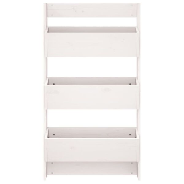 vidaXL Sein&auml;kukkalaatikko 3 tasoa 60x18,5x110 cm valkoinen t&auml;ysi m&auml;nty