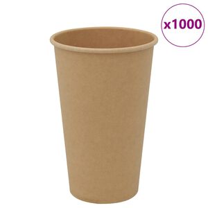 vidaXL Paperiset kahvikupit 1000 kpl 16 unssia 400 ml Ruskea