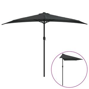 vidaXL Aurinkovarjo ulkotiloihin alumiinitanko 300x155 cm antrasiitti