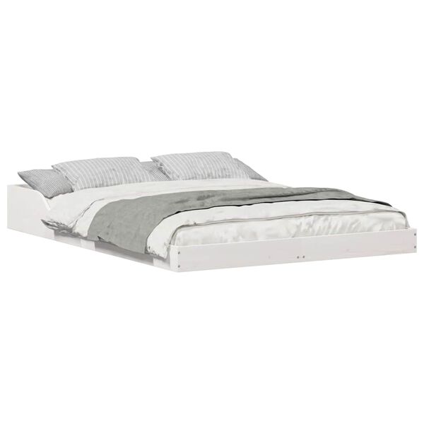 vidaXL Sängyn runko Valkoinen 4FT Small Double Massiivinen mänty