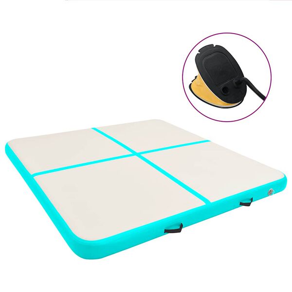 vidaXL T&auml;ytett&auml;v&auml; voimistelumatto pumpulla 200x200x10 cm PVC vihre&auml;