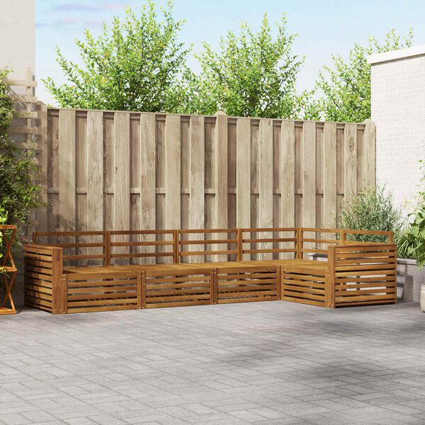 vidaXL Ulkosohvakokoelma 5 pcs Luonnollinen Tihe&auml; akasiapuu