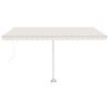 vidaXL Käsin sisäänkelattava markiisi LEDillä 400x300 cm kerma