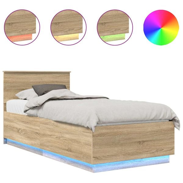 vidaXL S&auml;ngyn runko p&auml;&auml;tyll&auml; Sonoman tammi 70 x 190 cm Tekninen puu