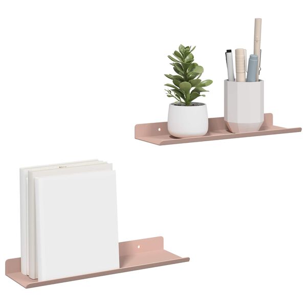 vidaXL Kelluva hylly 2 pcs Pinkki 30 x 9 x 2,5 cm Ter&auml;s