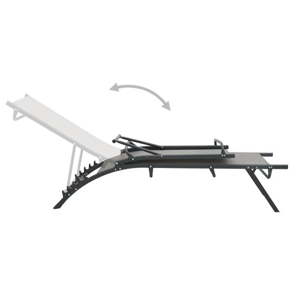 vidaXL Aurinkotuolit 2 kpl textilene ja ter&auml;s