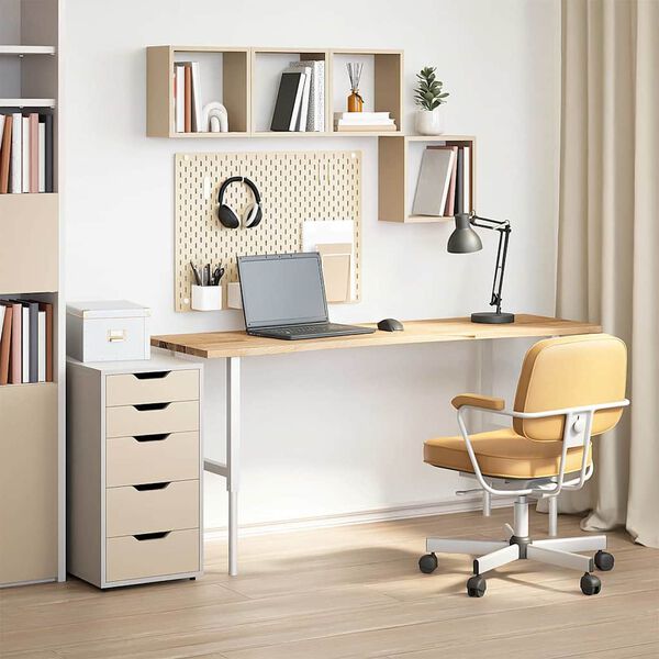 vidaXL P&ouml;yt&auml;taso K&auml;sittelem&auml;t&ouml;n massiivipuuta tammi suorakaiteen