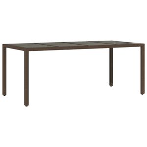 vidaXL Puutarhap&ouml;yt&auml; lasip&ouml;yt&auml;levy ruskea 190x90x75 cm polyrottinki