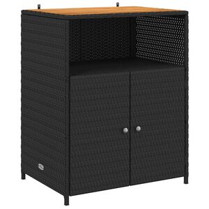 vidaXL Kaappi hyllyll&auml; Musta 70 x 50 x 87 cm Polyesteri ja Roly Rattat