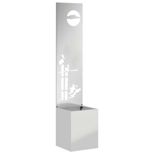 vidaXL Puutarhan yksityisyyden verho Viivakuvio Hopea 32 x 140 cm