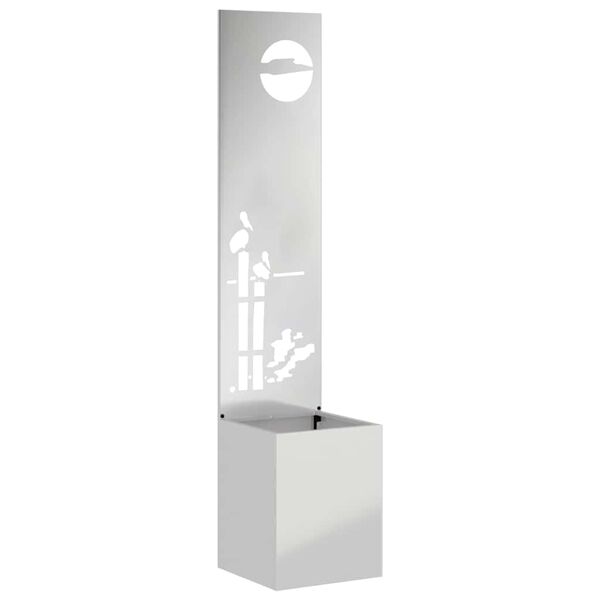 vidaXL Puutarhan yksityisyyden verho Viivakuvio Hopea 32 x 140 cm