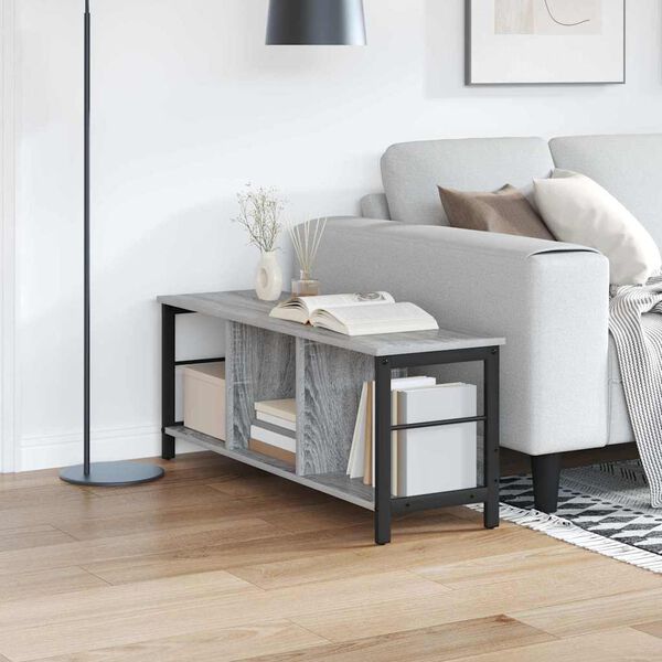 vidaXL Kirjahylly Harmaa Sonoma 102 x 32 x 40,5 cm Tekninen puu