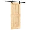vidaXL Liukuovi 85 x 210 cm Massiivinen m&auml;nty (k&auml;sittelem&auml;t&ouml;n)