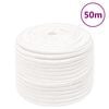 vidaXL Venek&ouml;ysi t&auml;ysvalkoinen 12 mm 50 m polypropeeni