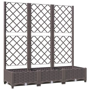 vidaXL Puutarhan istutuslaatikko s&auml;leik&ouml;ll&auml; ruskea 120x40x121,5 cm PP