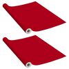 vidaXL Itseliimautuvat huonekalukalvot 2 kpl punainen 500x90 cm PVC