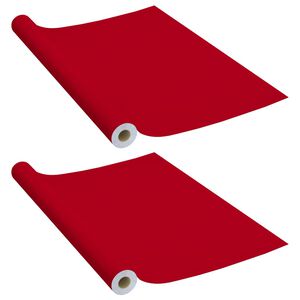 vidaXL Itseliimautuvat huonekalukalvot 2 kpl punainen 500x90 cm PVC