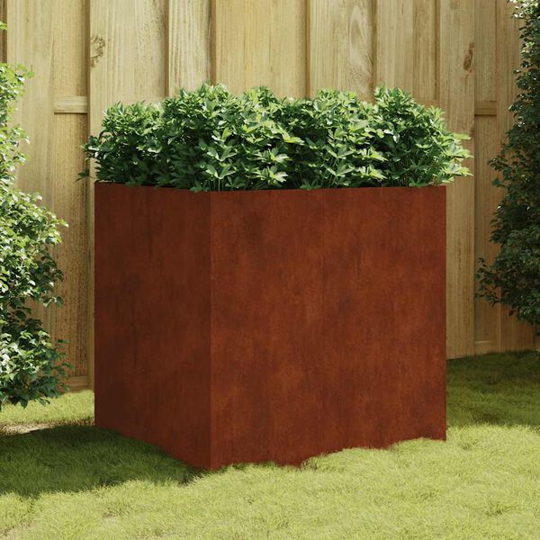 vidaXL Kukkalaatikko 80x80x80 cm Corten ter&auml;s