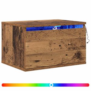 vidaXL Sein&auml;lle kiinnitett&auml;v&auml; y&ouml;p&ouml;yt&auml;kaappi Vanha puu 50 x 36 x 30 cm