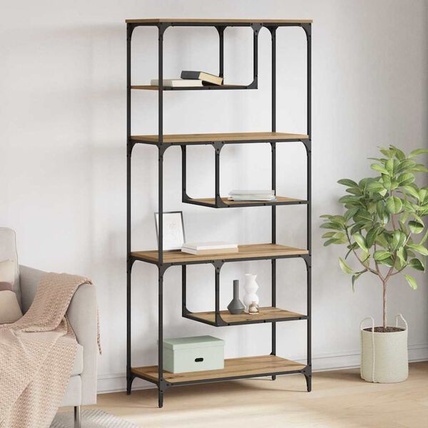 vidaXL Kirjahylly artesaani tammi 81 x 36 x 176 cm Tekninen puu