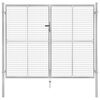vidaXL Puutarhan portti galvanoitu ter&auml;s 306x200 cm hopea