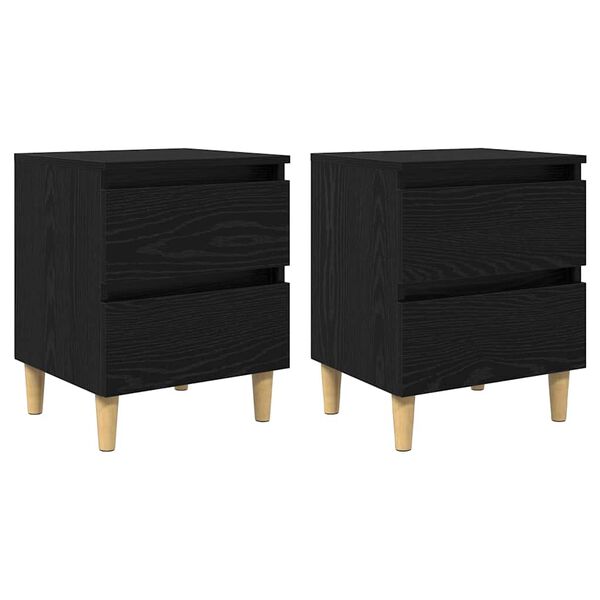 vidaXL S&auml;ngyn kaapit 2 pcs Musta tammi. 40 x 35 x 50 cm Tekninen puu