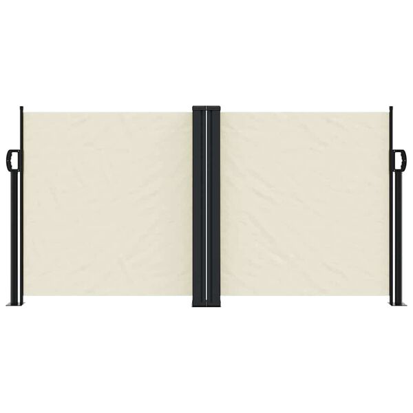 vidaXL Sis&auml;&auml;nvedett&auml;v&auml; sivumarkiisi kerma 120x1200 cm