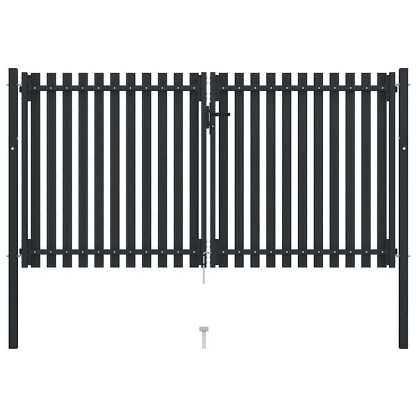 vidaXL Kaksoisovi Aidanportti Ter&auml;s 300x150 cm Antrasiitti