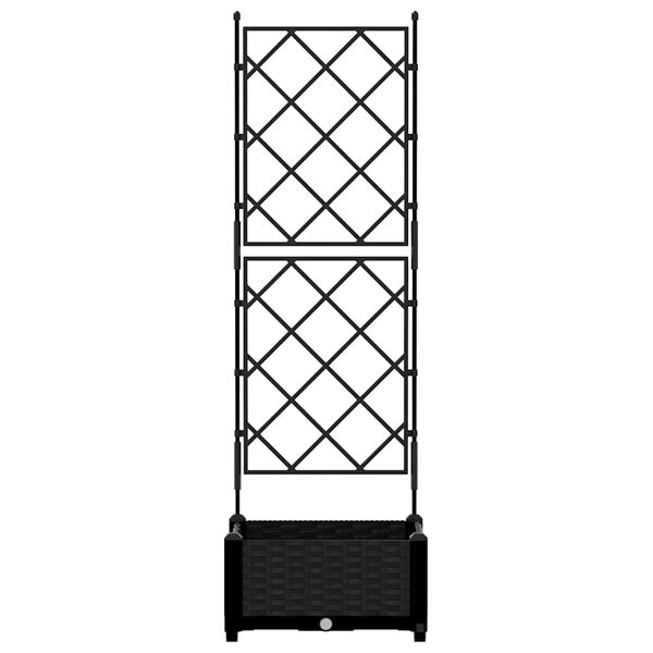 vidaXL Puutarha ruukku Musta 40 x 40 x 125,5 cm Ter&auml;s