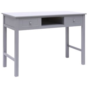 vidaXL Kirjoitusp&ouml;yt&auml; harmaa 110x45x76 cm puinen