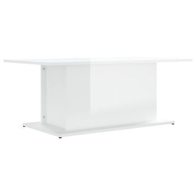 vidaXL Sohvapöytä korkeakiilto valkoinen 102x55,5x40 cm lastulevy