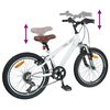 vidaXL Kids Mountain Bike 20 Tuumaa 6-Speed 5-8 vuotta Valkoinen