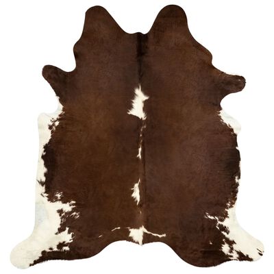 vidaXL Aito lehmäntaljamatto ruskea ja valkoinen 180x220 cm