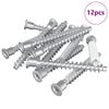 vidaXL Confirmat-ruuvit 12 pcs Hopea Metalli