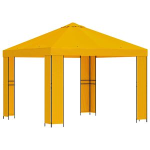 vidaXL Huvimaja 3 x 3 m Keltainen Polyesteri ja ter&auml;s 190 gsm