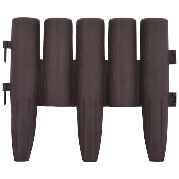 vidaXL Nurmikonreunukset 36 kpl ruskea 10 m PP