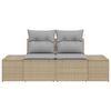 vidaXL Puutarhasohva Beige 123 x 62 x 69 cm polyrottinki