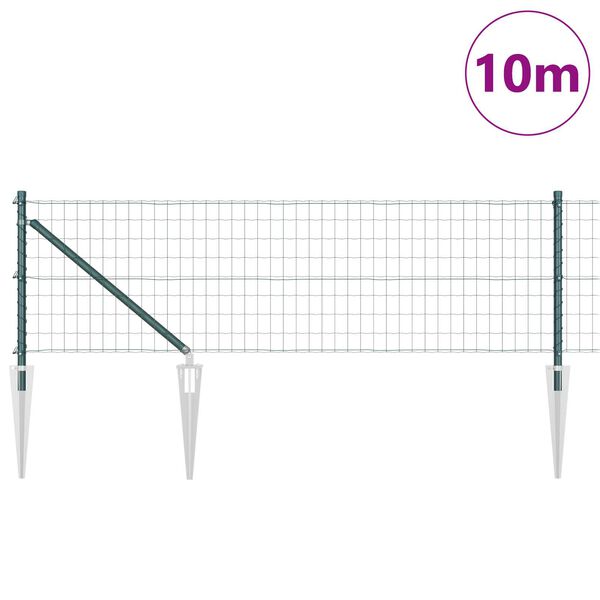vidaXL Aita ja Tuki Vihre&auml; 0,4 x 10 m Ter&auml;s ja PVC
