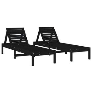 vidaXL Aurinkotuolit 2 kpl musta 199,5x60x74 cm t&auml;ysi m&auml;nty