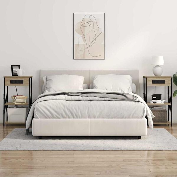 vidaXL Y&ouml;p&ouml;yt&auml;kaappi 2 pcs Sonoman tammi 41 x 31 x 76 cm Tekninen puu