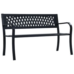 vidaXL Puutarhapenkki 125 cm musta ter&auml;s