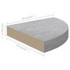vidaXL Sein&auml;kulmahyllyt 2 kpl betoninharmaa 25x25x3,8 cm MDF