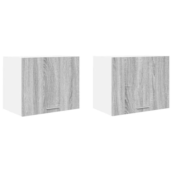 vidaXL Henkarikaappi 2 pcs Harmaa Sonoma ja valkoinen 50 x 31 x 40 cm