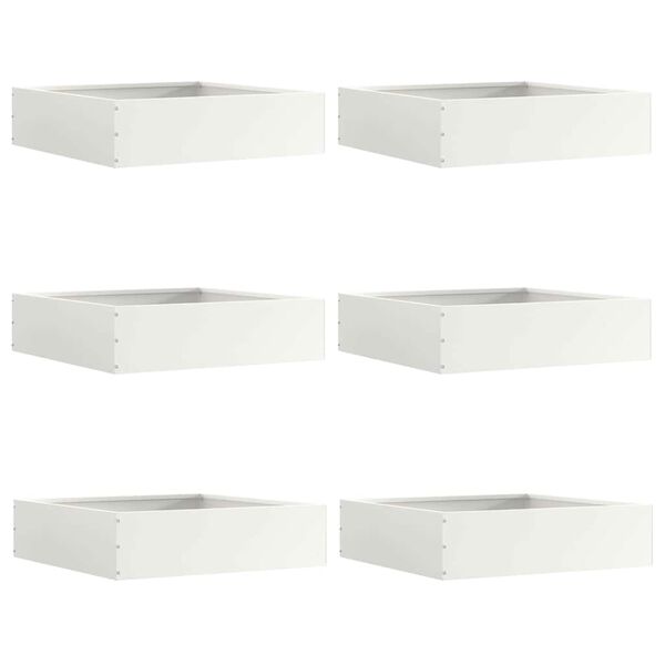 vidaXL Nurmireunus 6 pcs Valkoinen 50 x 50 x 13 cm Ter&auml;s