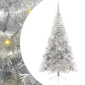vidaXL Tekokuituinen Esivalmistettu Joulukuusi Hopea 210 cm PET